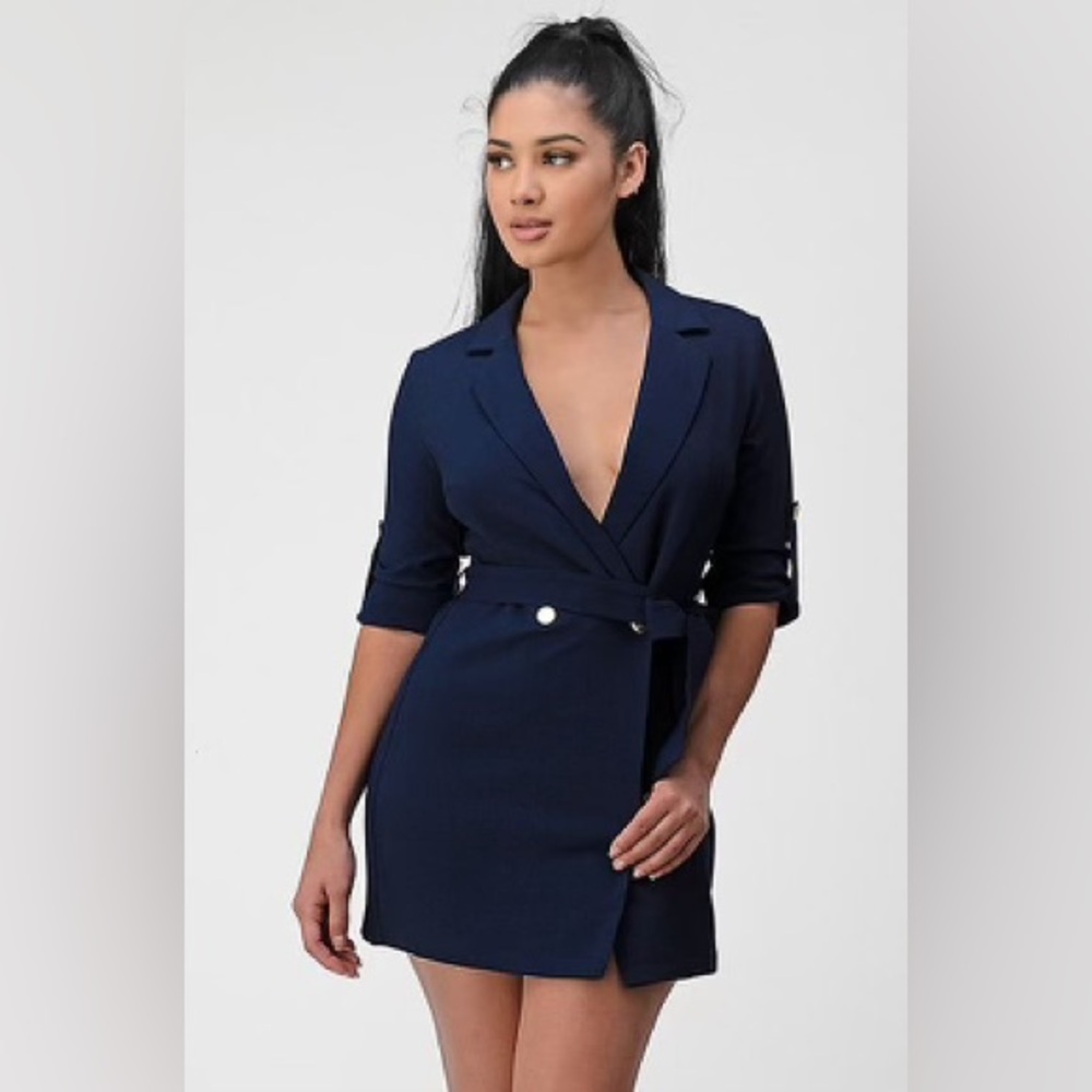 Stylish Blue Trench Dress